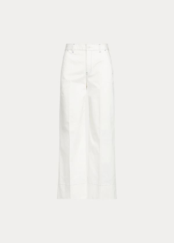 Polo Ralph Lauren Cotton-Blend Wide-Leg Bukser Dame Danmark (EHKST5631)